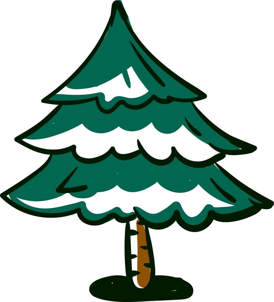 Snow tree flat, illustration, vector on white background