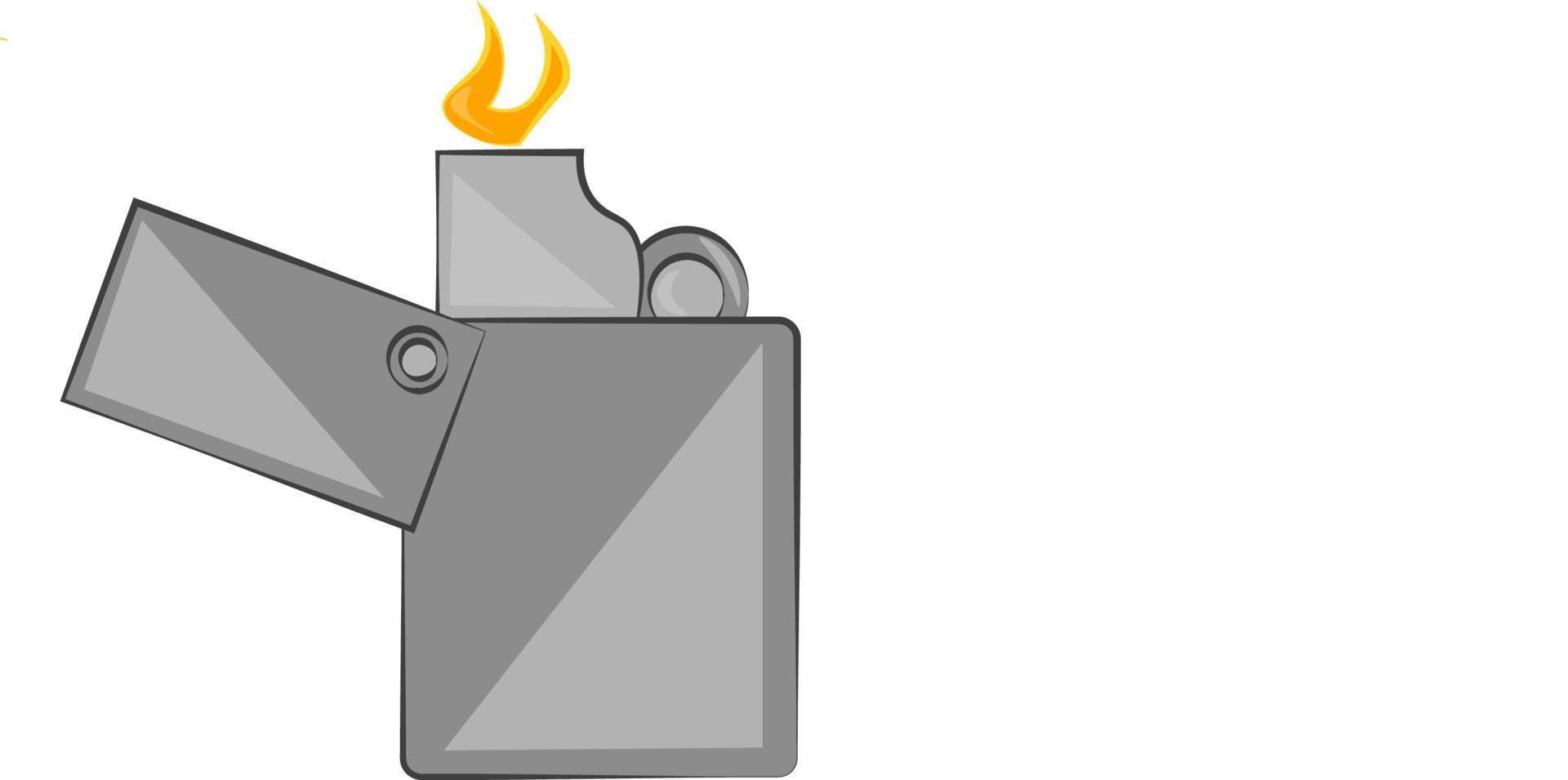 A lighter with a flame, vector or color illustration.