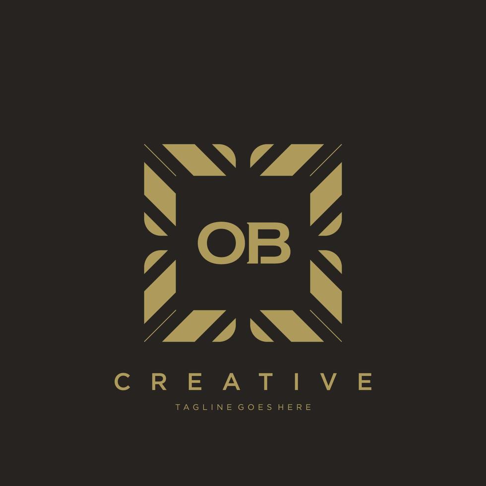 OB initial letter luxury ornament monogram logo template vector