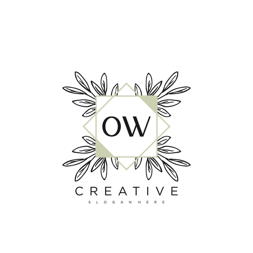 ow letra inicial flor logotipo plantilla vector premium vector art