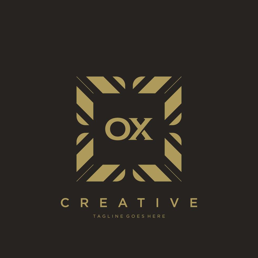 OX initial letter luxury ornament monogram logo template vector