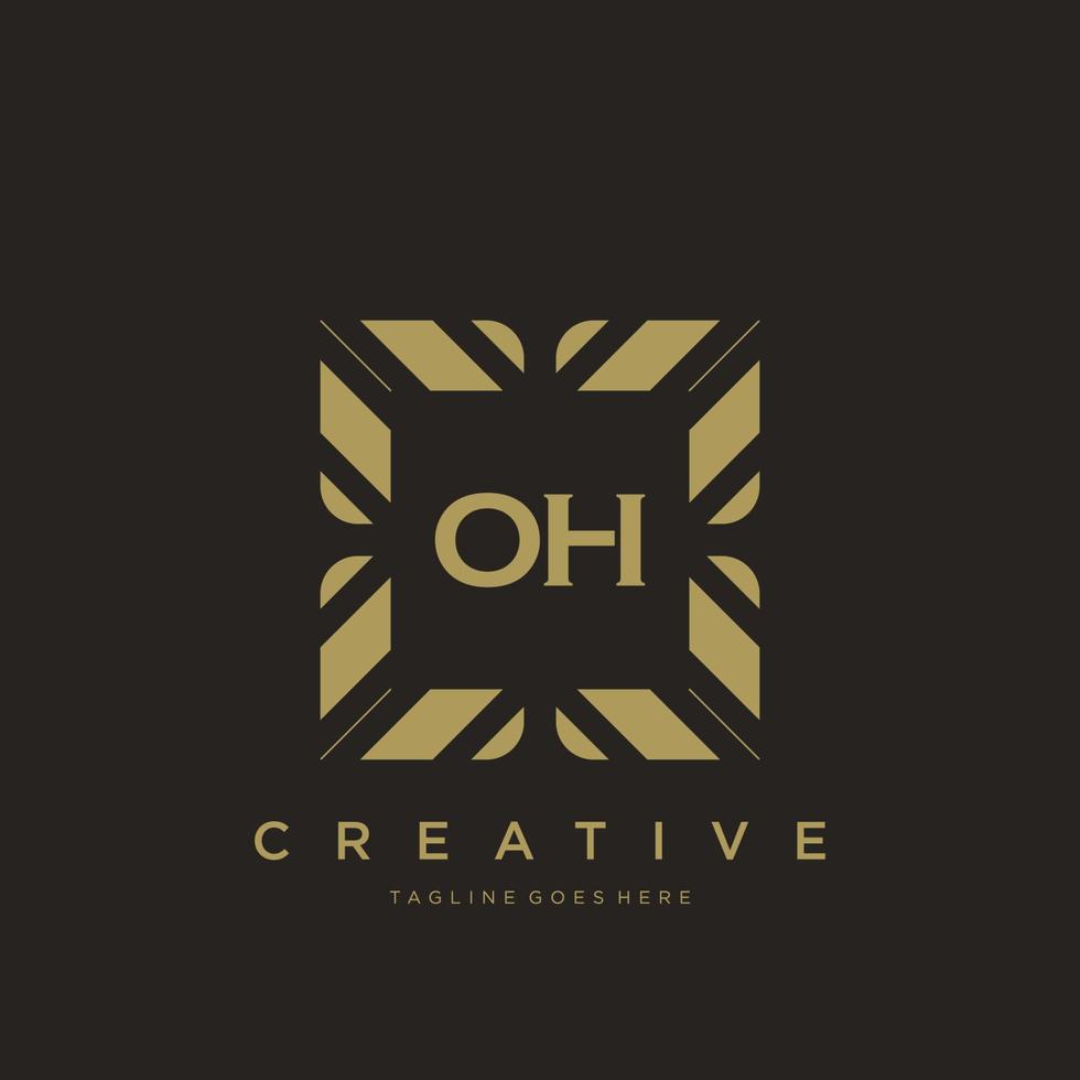 OH initial letter luxury ornament monogram logo template vector