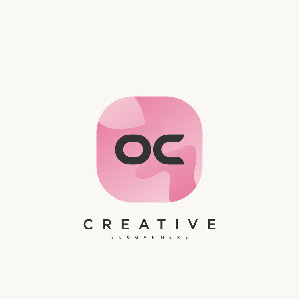 oc letra inicial logotipo colorido icono elementos de plantilla de diseño arte vectorial vector