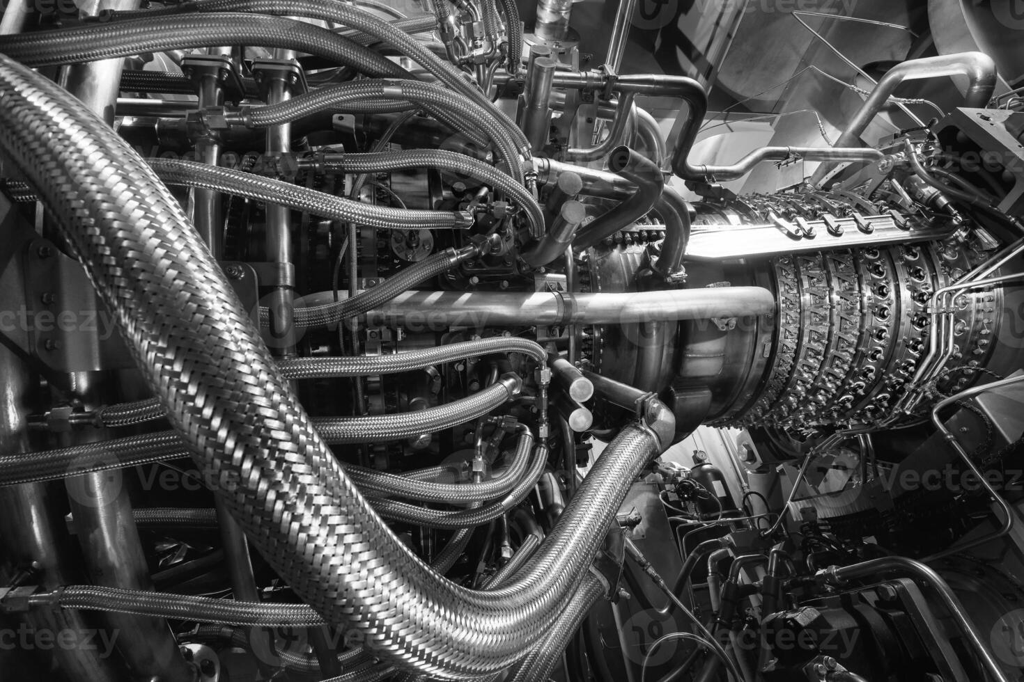 Gas turbine engine of feed gas compressor located inside pressurized