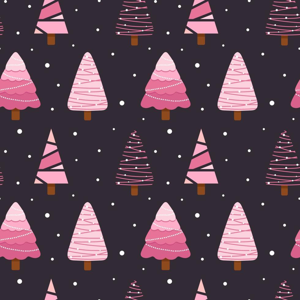 Seamless christmas pattern. Background with christmas trees. Perfect for wrapping paper, greeting cards, textile. vector