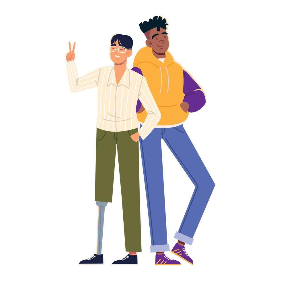 diverse two young men vector