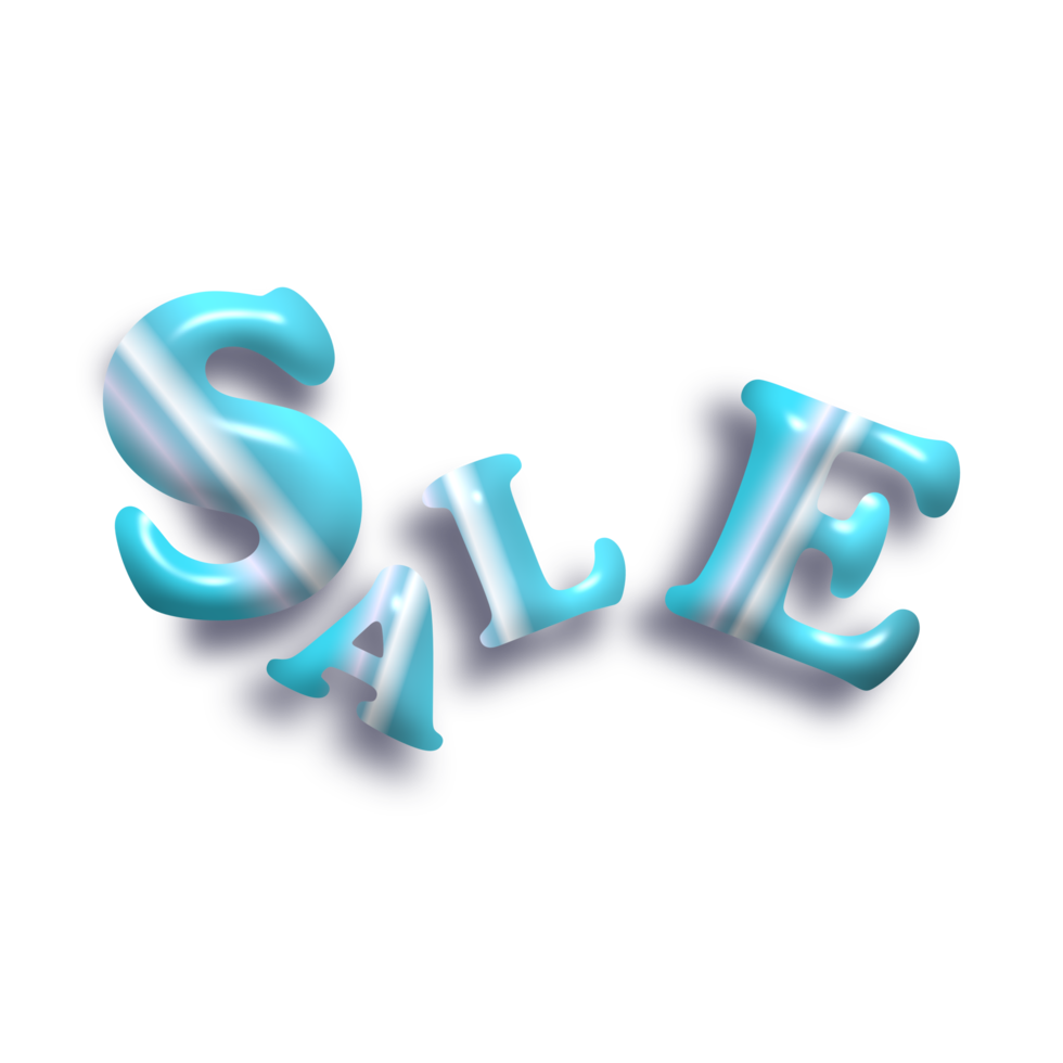 3d rendering Word Sale  isolated on  Transparent background png