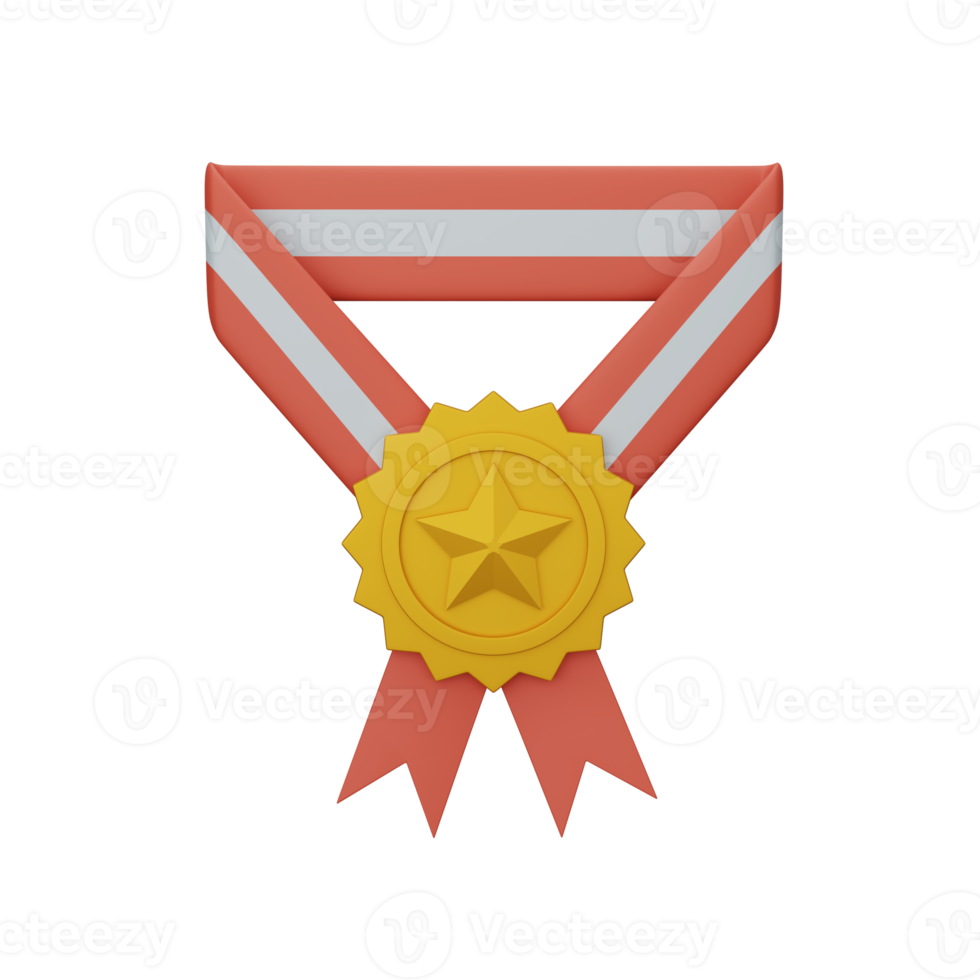 3d rendering medal isolated useful for education, learning, knowledge, school and class design png