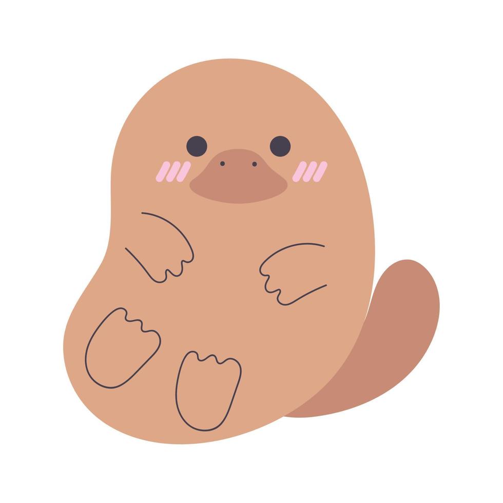 platypus animal kawaii vector