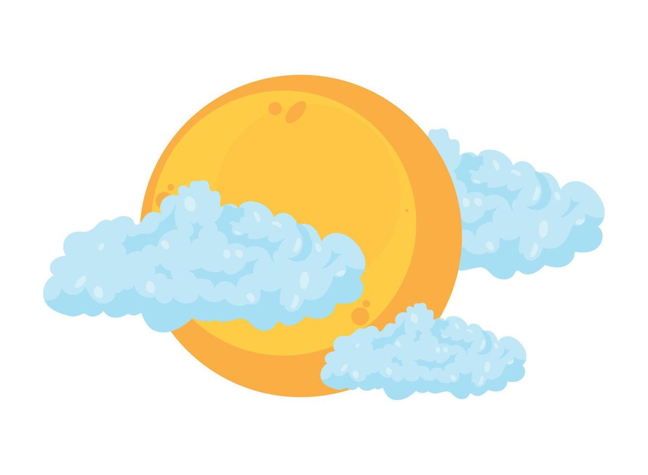 sol y nubes vector