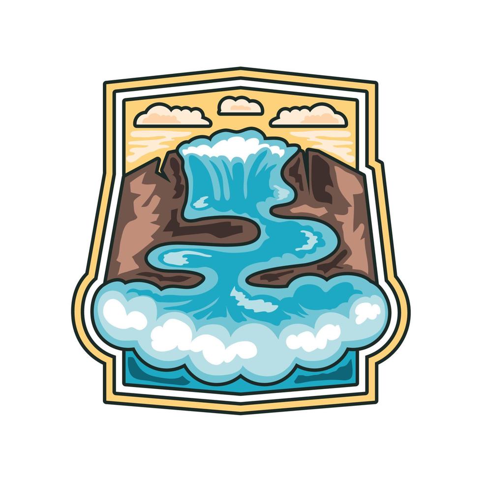 river adventure badge vector