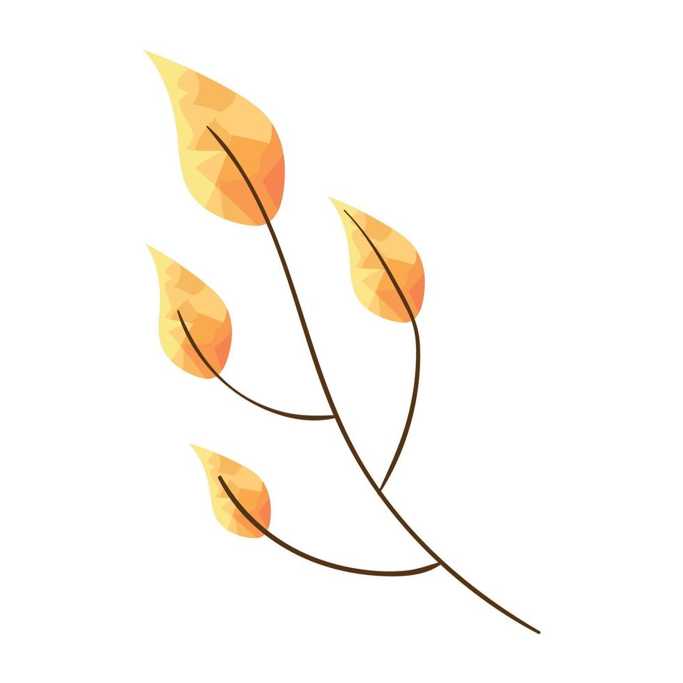 hojas de rama seca vector