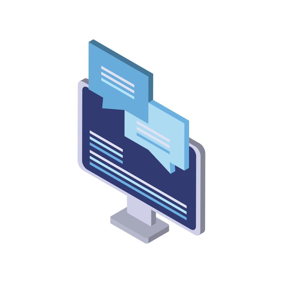 computer chat message tech vector