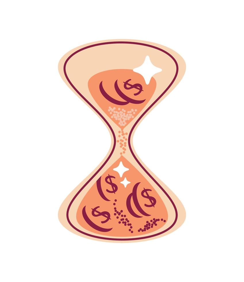 time hourglass with money vector