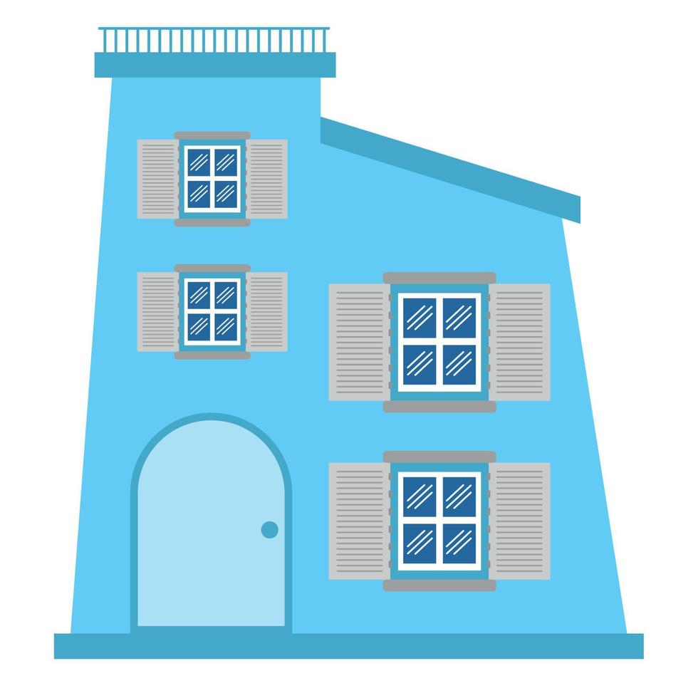 blue building exterior vector