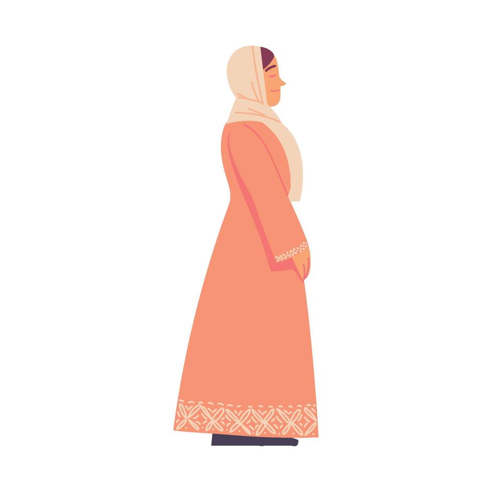 mujer con hiyab cultura musulmana vector