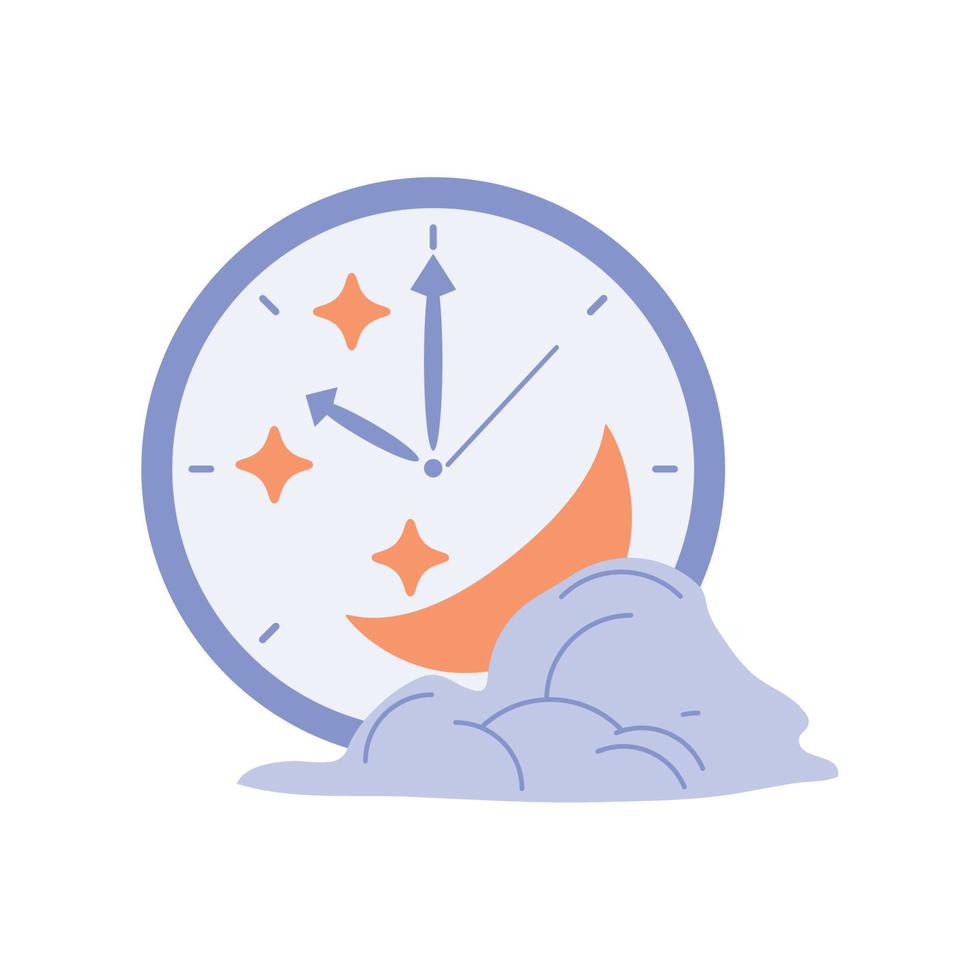 reloj de tiempo, hora de acostarse vector