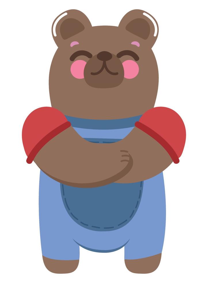 cute bear with clothes vector