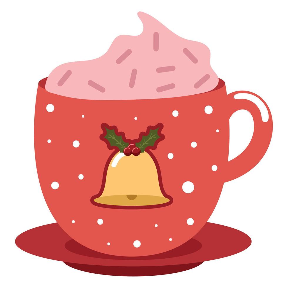 taza de cacao de navidad vector