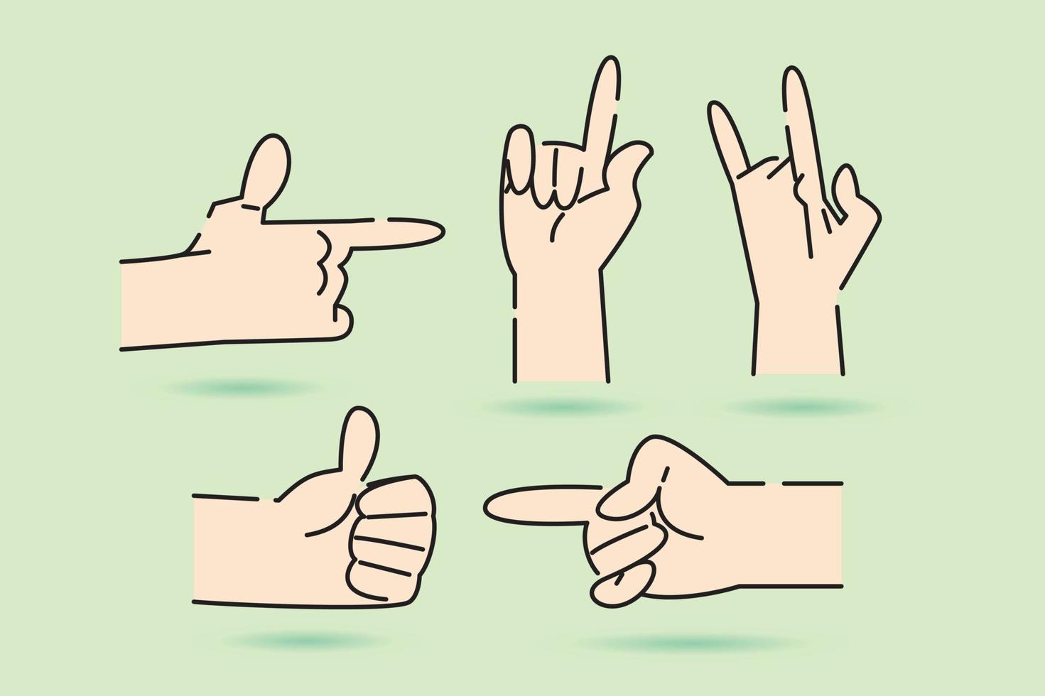 hand sign illustration clip art in flat design vector