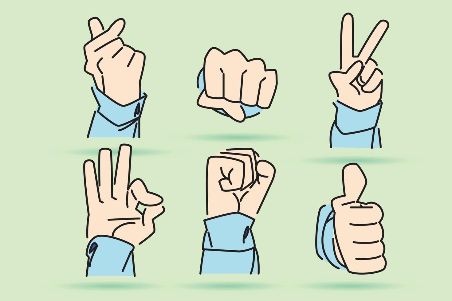 hand sign illustration clip art in flat design vector