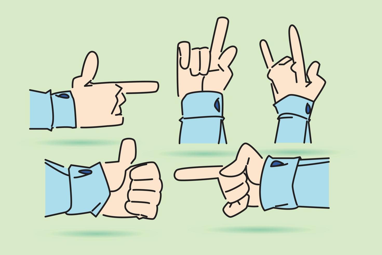 hand sign illustration clip art in flat design vector