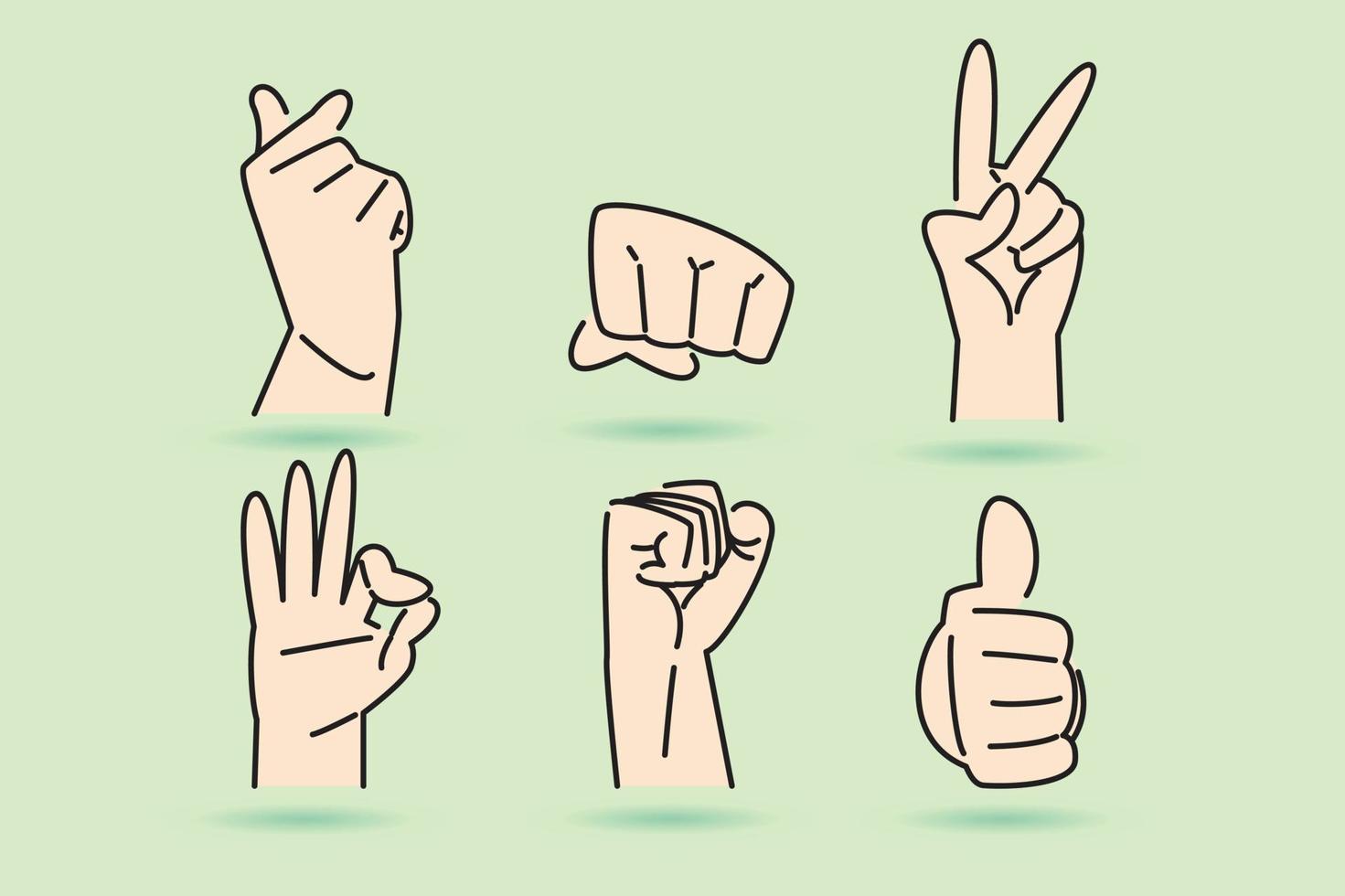 hand sign illustration clip art in flat design vector