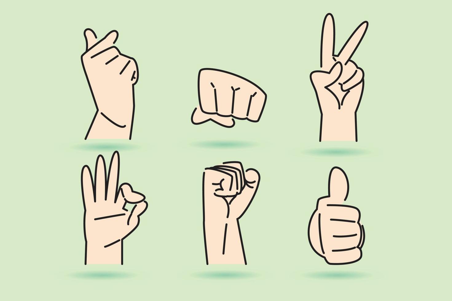 hand sign illustration clip art in flat design vector