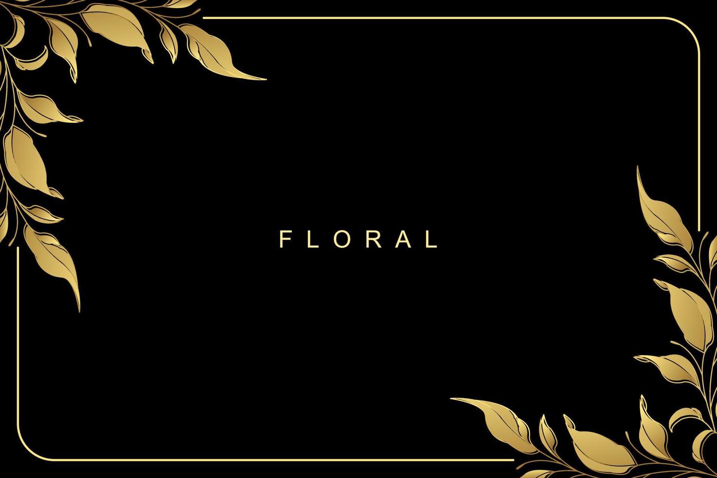 Luxury minimal style frame with golden line art flower and botanical leaves, Organic shapes. Vector background for banner, poster, wedding invitation and other concept. 6