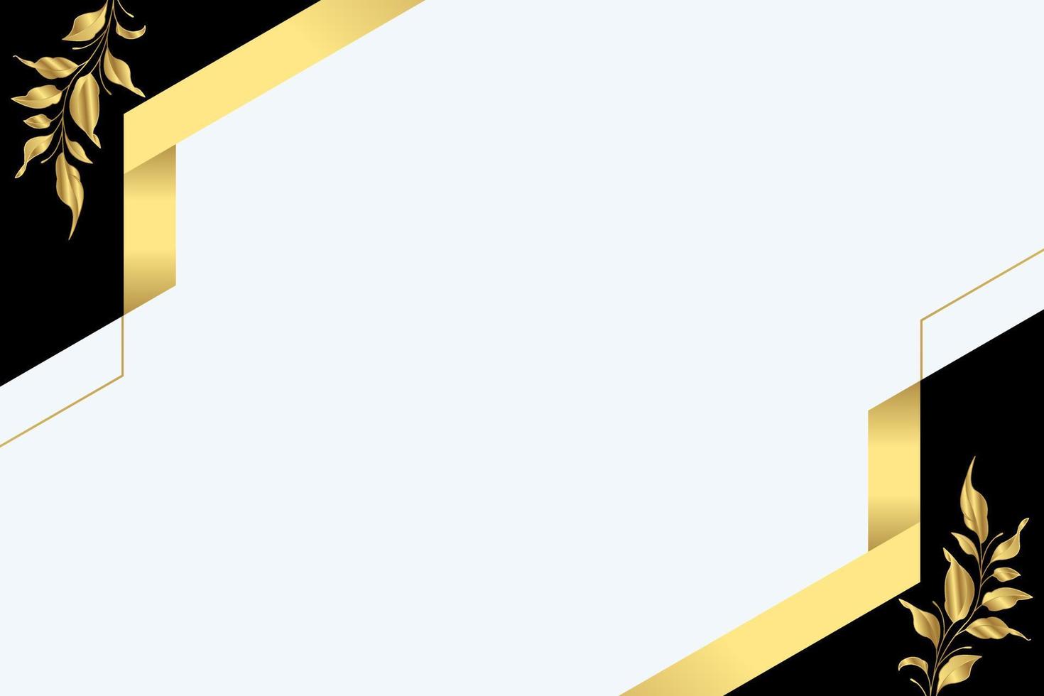 Luxury minimal style frame with golden line art flower and botanical leaves, Organic shapes. Vector background for banner, poster, wedding invitation and other concept.