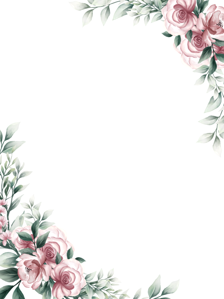 rosa aquarellblumenrahmen png