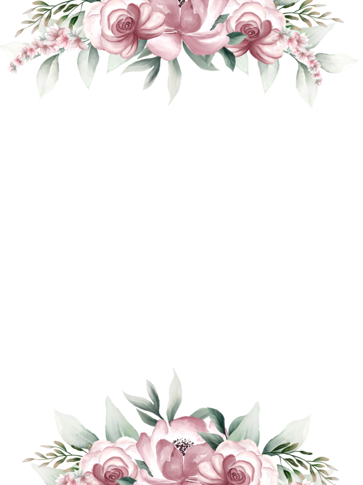 rosa aquarellblumenrahmen png