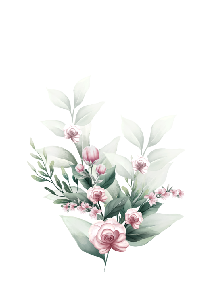 roze waterverf bloem kader png