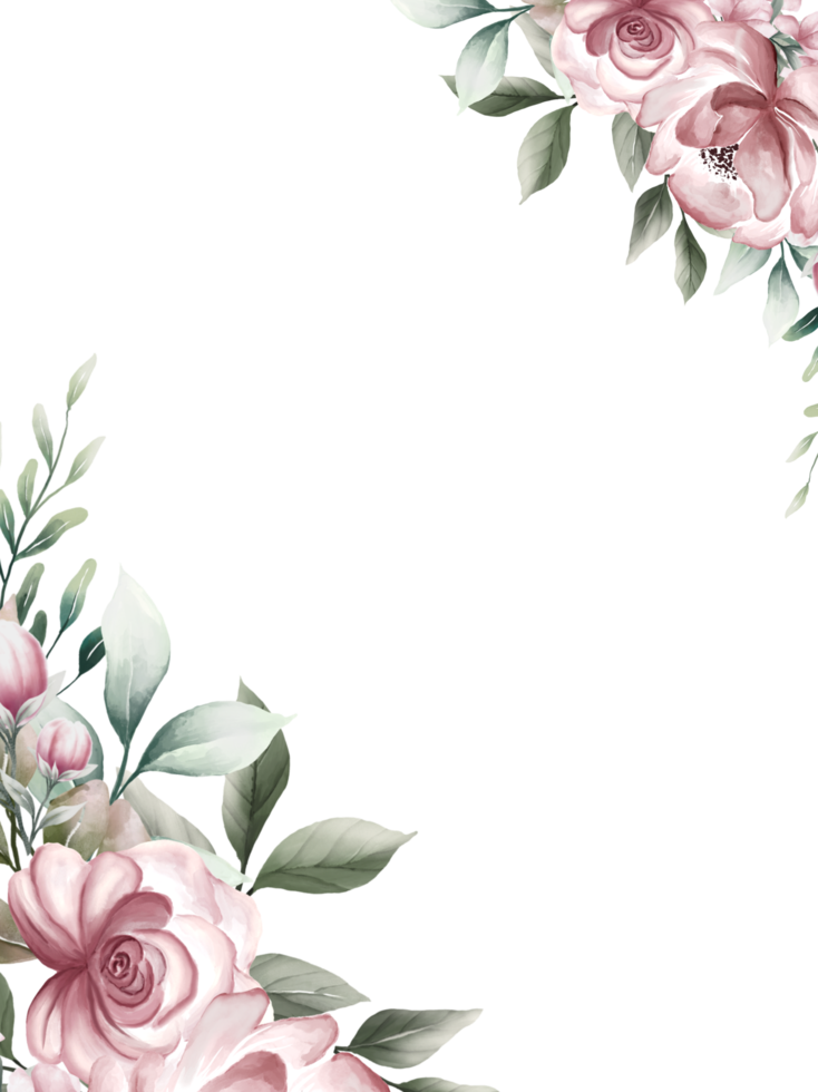 rosa aquarellblumenrahmen png