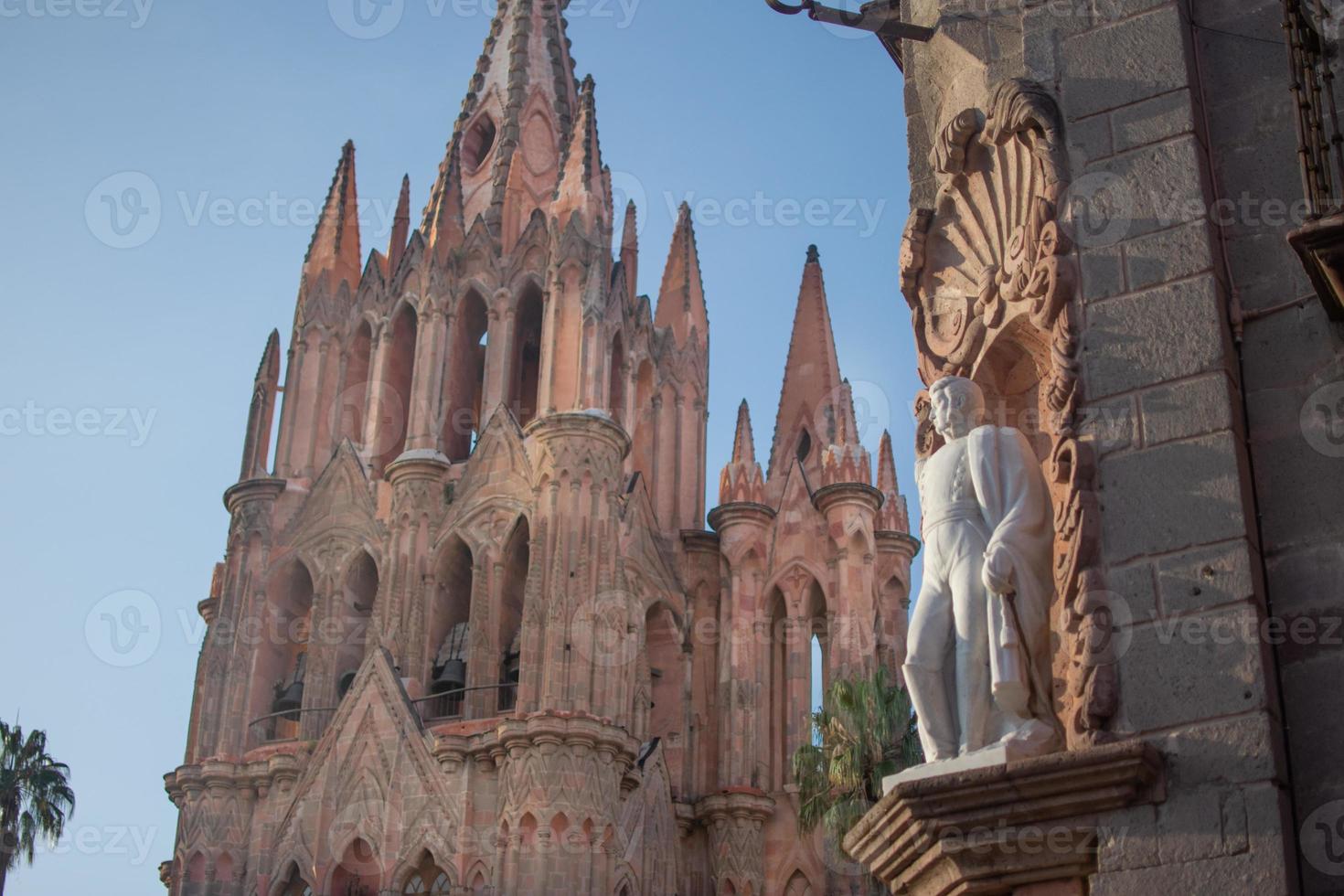 Parroquia Archangel church Jardin Town Square Rafael Chruch San Miguel de Allende, Mexico. Parroaguia created in 1600s photo