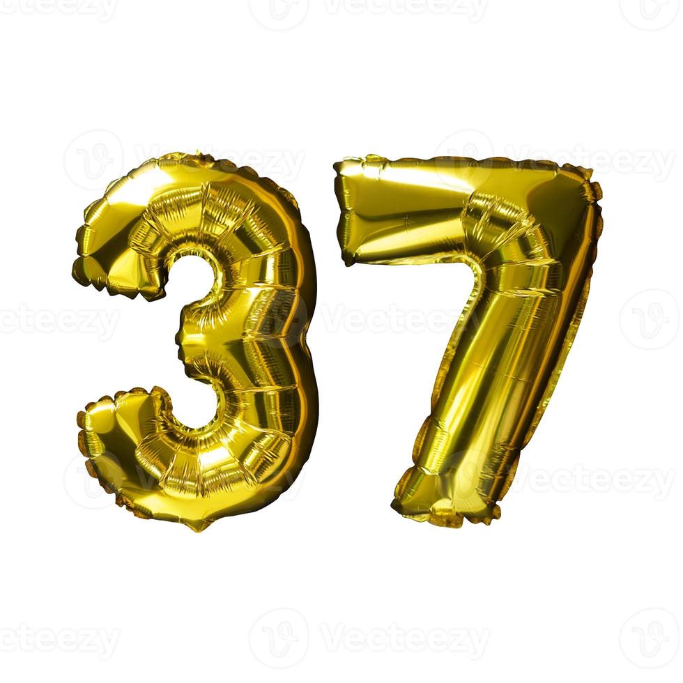 11 Golden number helium balloons isolated background. Realistic foil and latex balloons. design elements for party, event, birthday, anniversary and wedding. photo