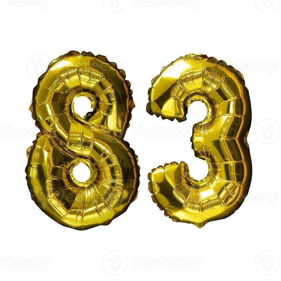 11 Golden number helium balloons isolated background. Realistic foil and latex balloons. design elements for party, event, birthday, anniversary and wedding. photo