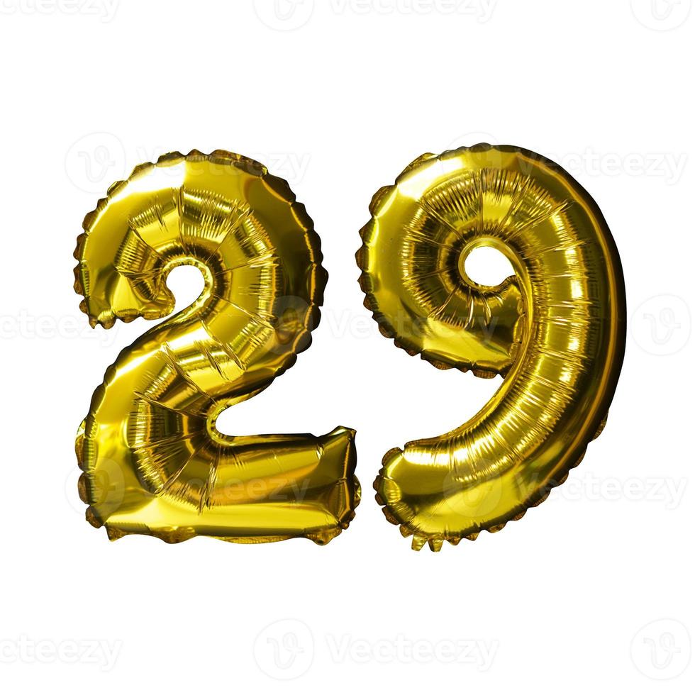 11 Golden number helium balloons isolated background. Realistic foil and latex balloons. design elements for party, event, birthday, anniversary and wedding. photo