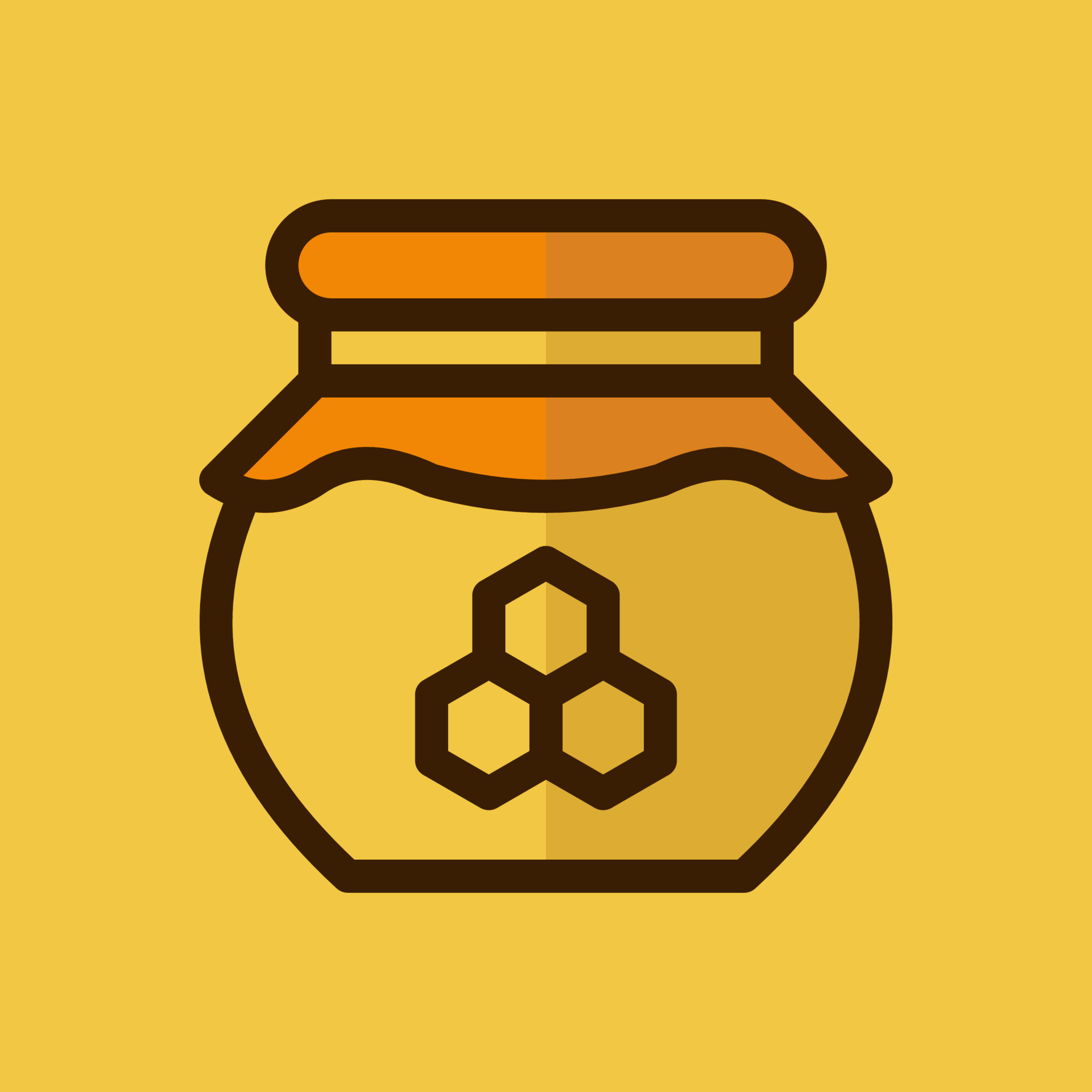 Honey jar vector icon. Creative geometric honey jar logo design. Linear