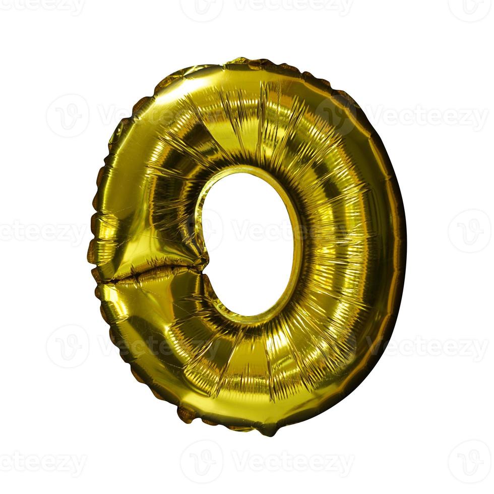 0 Golden number helium balloons isolated background. Realistic foil and latex balloons. design elements for party, event, birthday, anniversary and wedding. photo