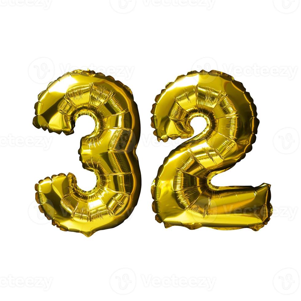 11 Golden number helium balloons isolated background. Realistic foil and latex balloons. design elements for party, event, birthday, anniversary and wedding. photo