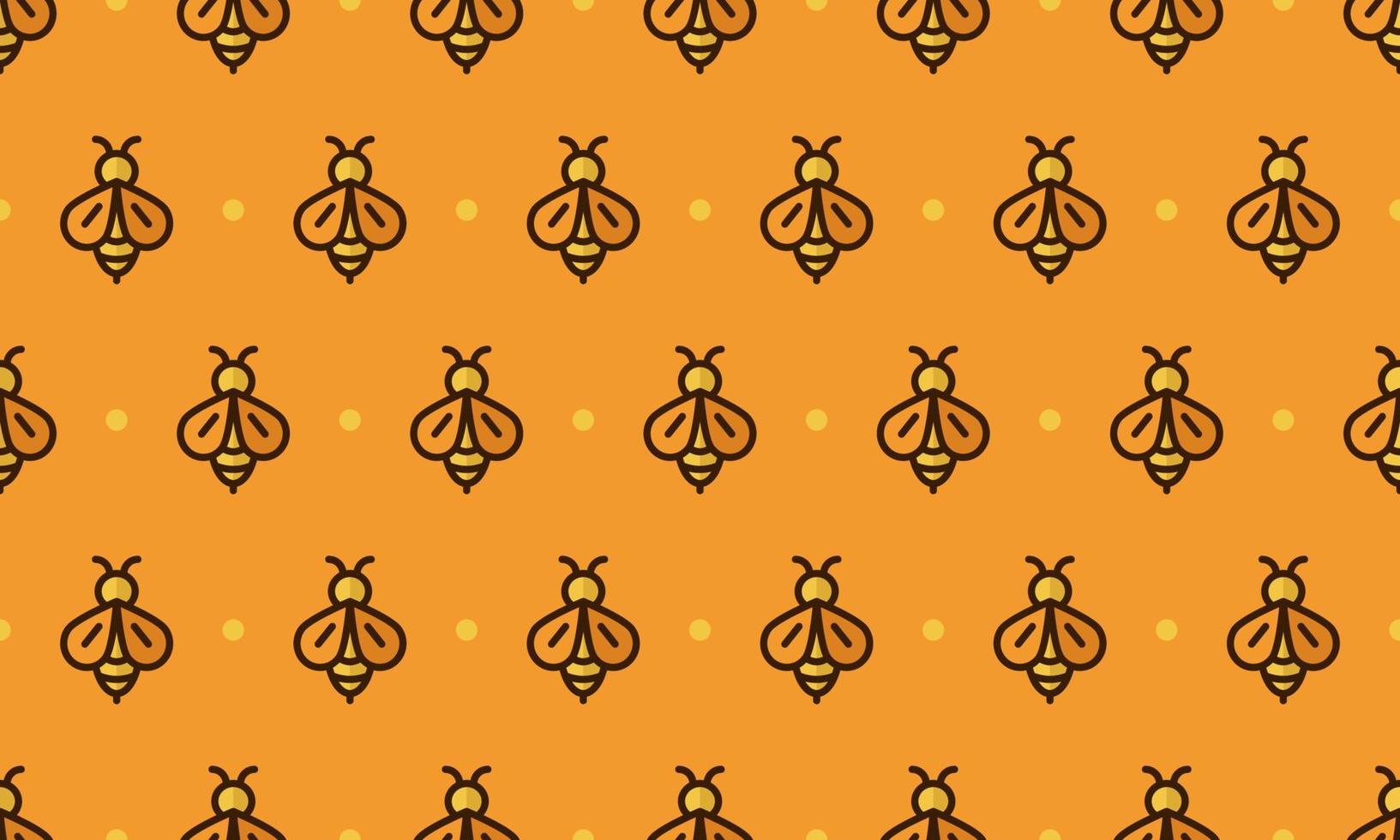 Bee pattern with cartoon bee characters. Seamless bee background. Summer and spring seamless pattern with flat style bee characters. Vector illustration