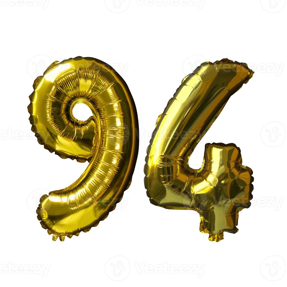 11 Golden number helium balloons isolated background. Realistic foil and latex balloons. design elements for party, event, birthday, anniversary and wedding. photo