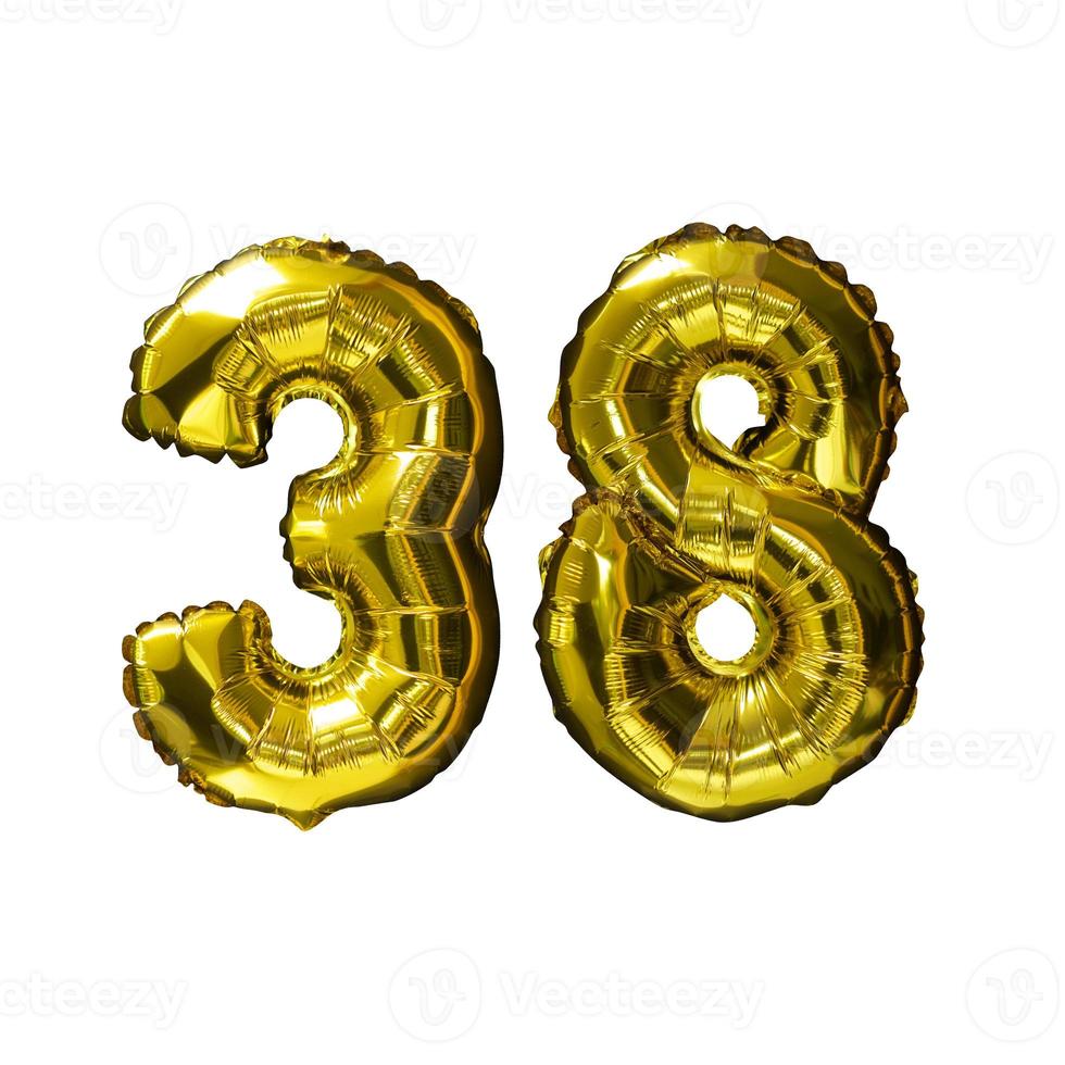 11 Golden number helium balloons isolated background. Realistic foil and latex balloons. design elements for party, event, birthday, anniversary and wedding. photo