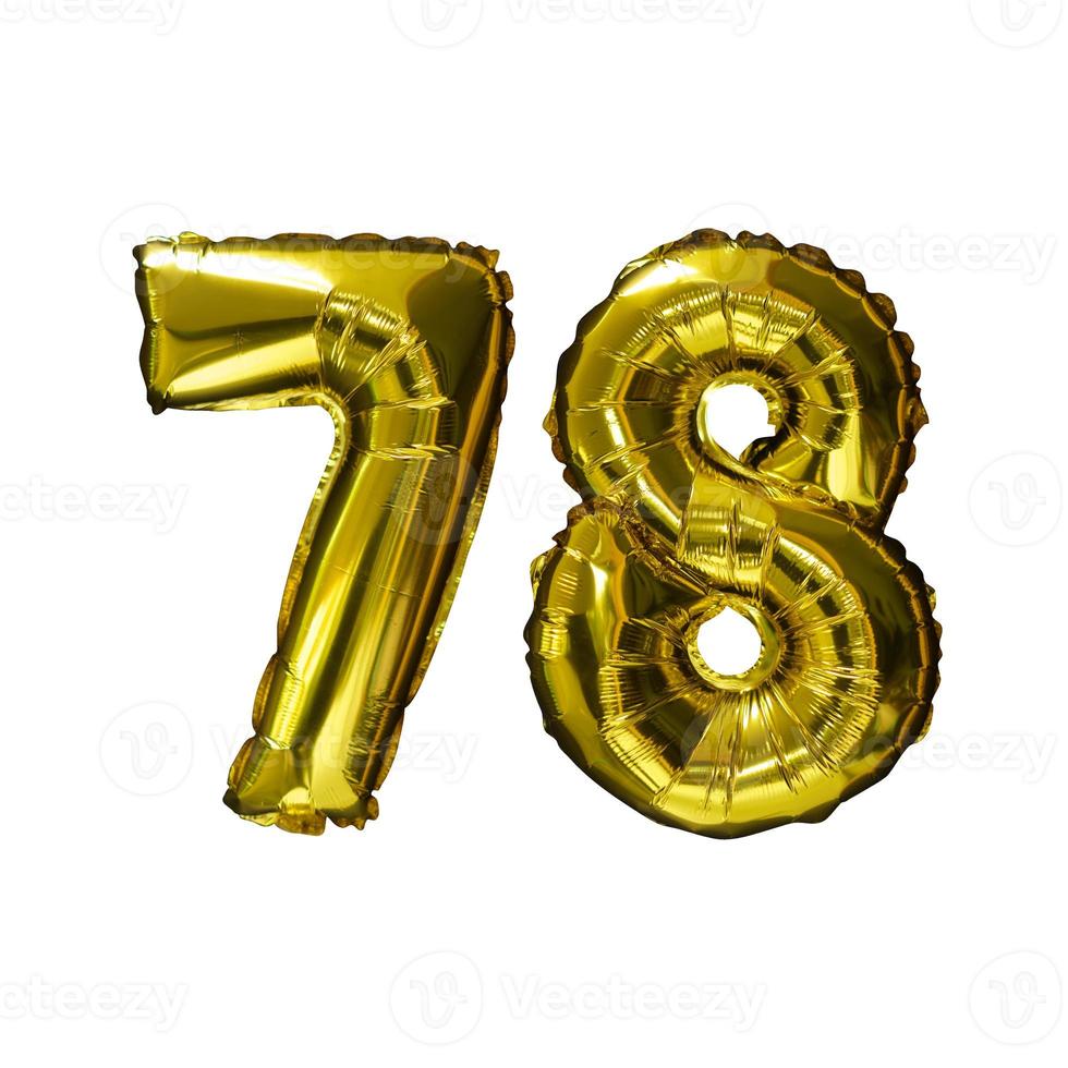 11 Golden number helium balloons isolated background. Realistic foil and latex balloons. design elements for party, event, birthday, anniversary and wedding. photo