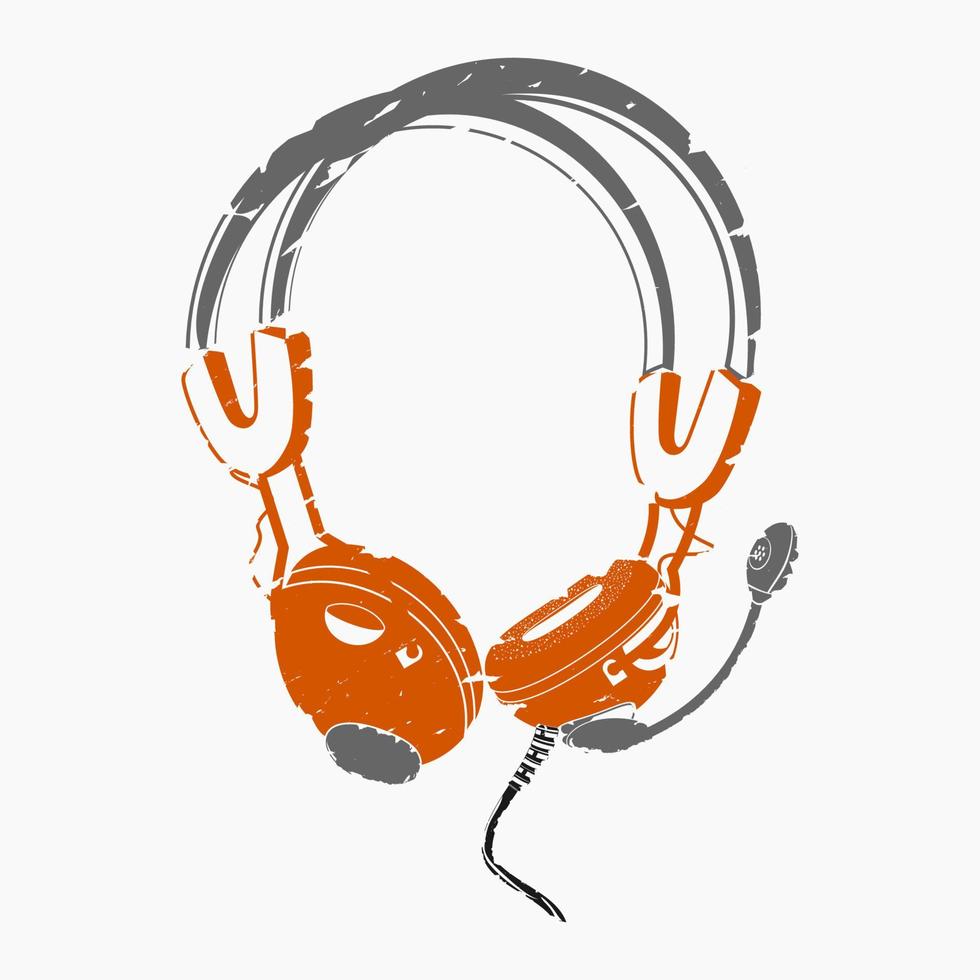 Editable Brush Strokes Style Earphone Vector Illustration for Audio or Electrical Related Design Project