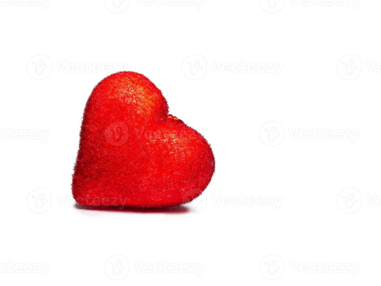 red heart  on white background.  Postcard for valentine's day. Happy valentine's day greetings. Romantic background. photo