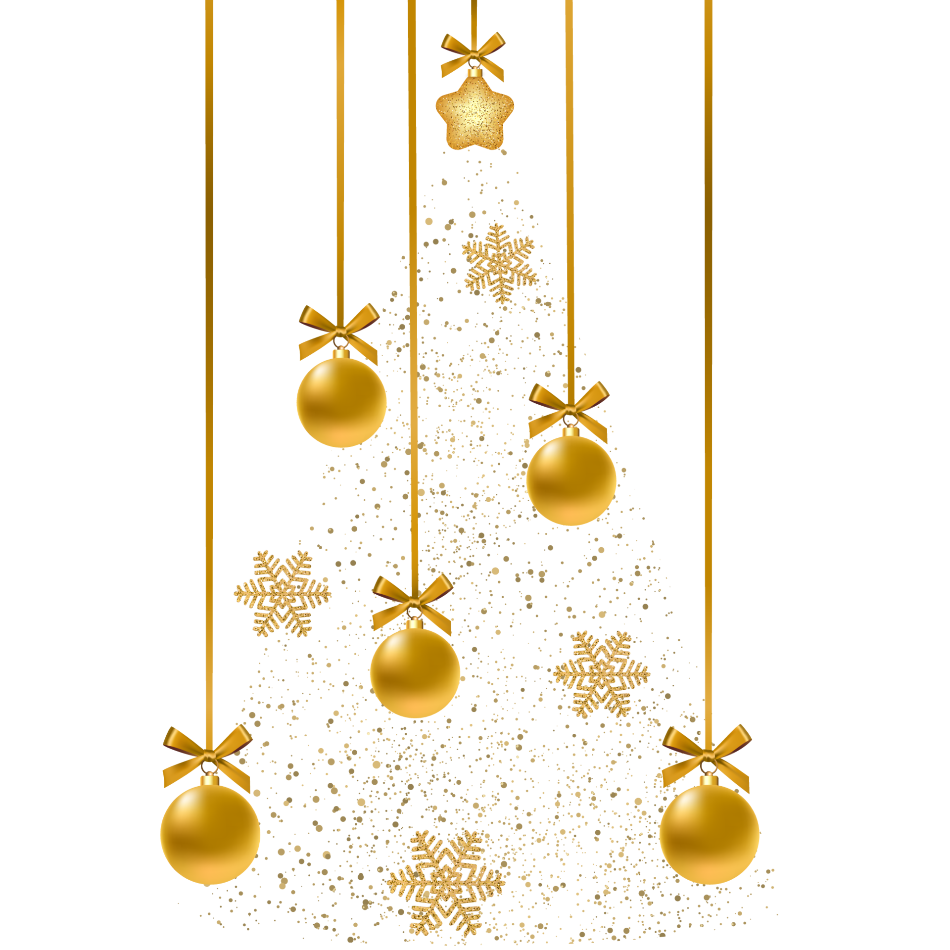 Christmas Tree Decor Hanging Christmas Gold Balls Snowflake 13855771 PNG