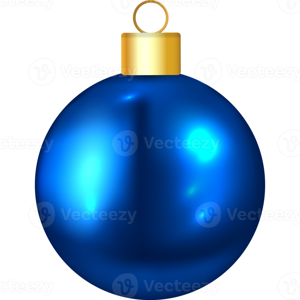 helder blauw glas Kerstmis bal png