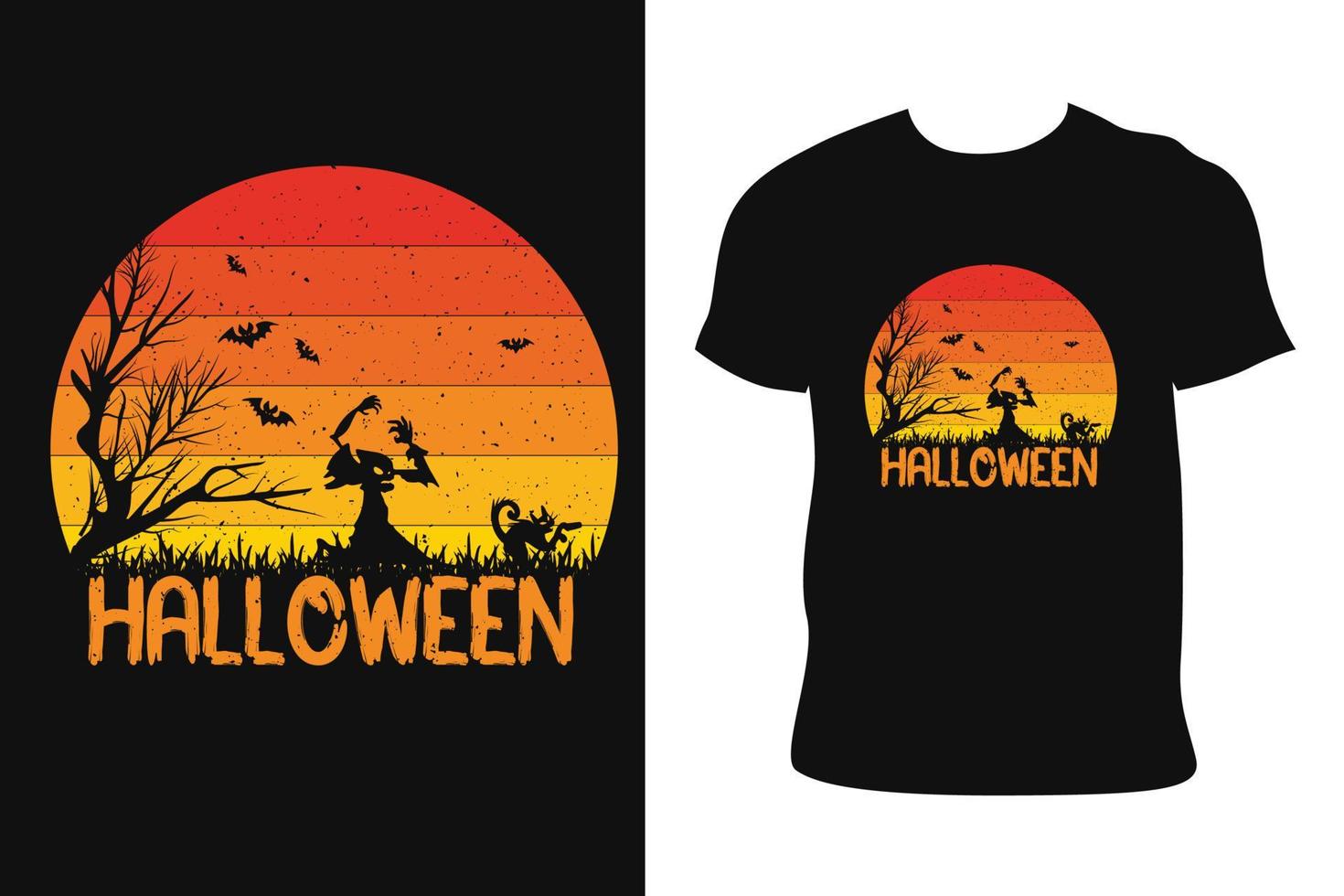 HALLOWEEN T-SHIRT DESIGN. HALLOWEEN T-SHIRT. Halloween t-shirt free Vector. vector